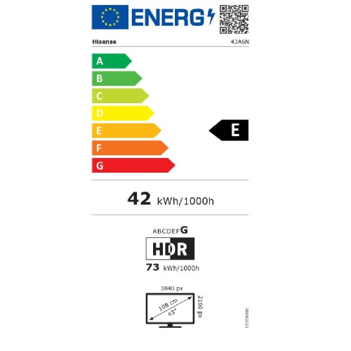 TV UHD HISENSE 43A6N SMART